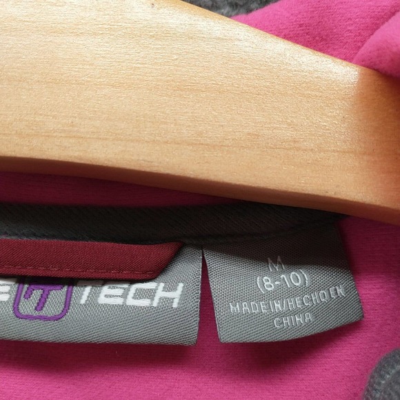 Free Tech Women's Jacket Pink Medium Zip Front Hooded Zip Pockets W/Tags - Picture 9 of 14